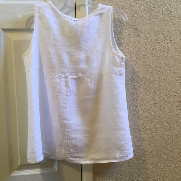 Italian white linen top size S - Picture 2 of 5